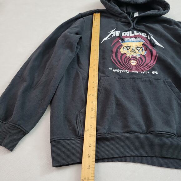 H&M Metallica In Vertigo You Will Be Hoodie Mens M Black Fleece Sweatshirt - Picture 4 of 10